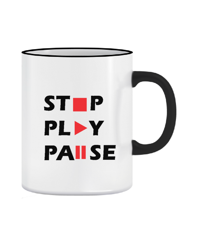 Puodelis stop play pause Puodelis stop play pause
